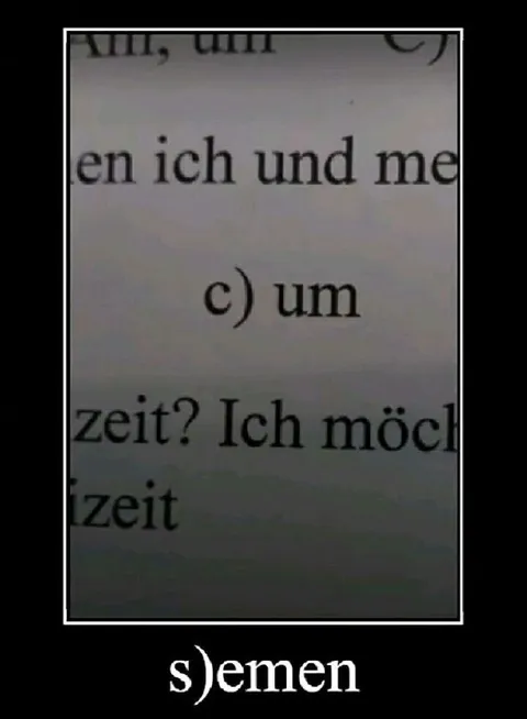 Deutschübung mit seltsamer Antwort