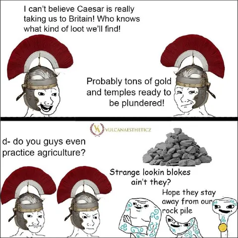 Roman Soldiers Discover British Rocks