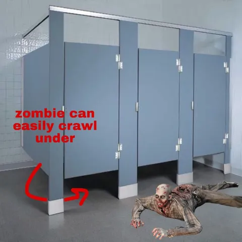 Zombie Crawling Under the Stall