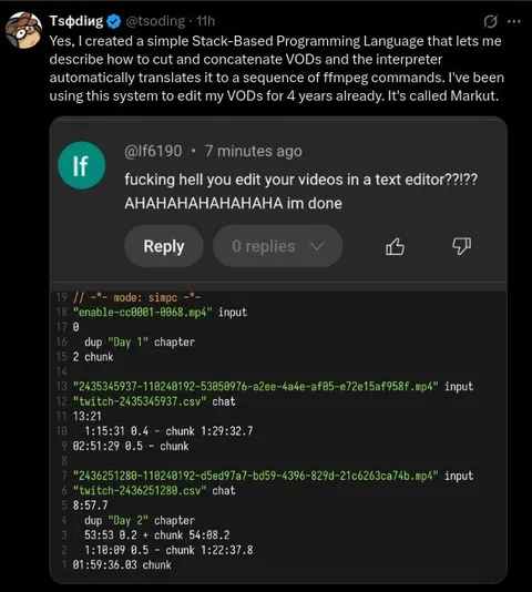Editing Videos in a Text Editor
