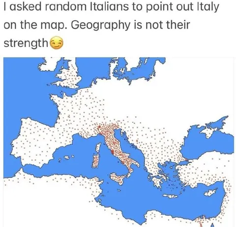 Random Italians Point to Italy