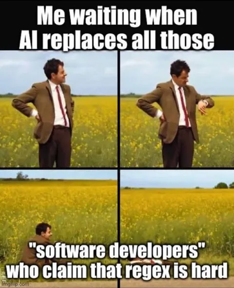 Mr Bean Waiting for Regex Developers
