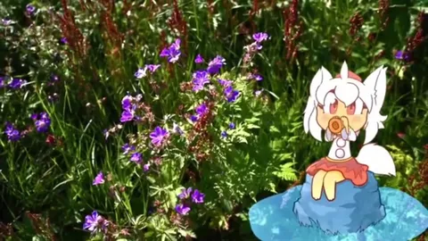 Лисичка играет на свирели в поле