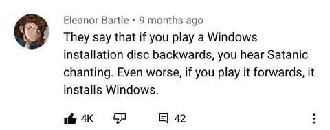 Windows Installation Disc Joke