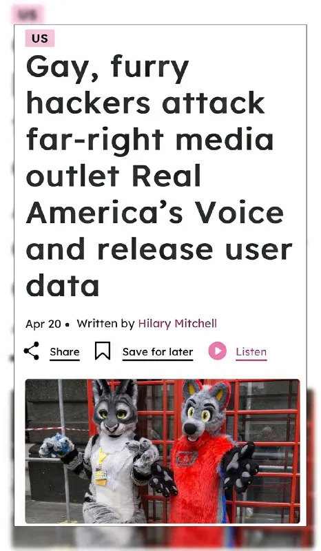 Furry Hackers Attack Far-Right Media
