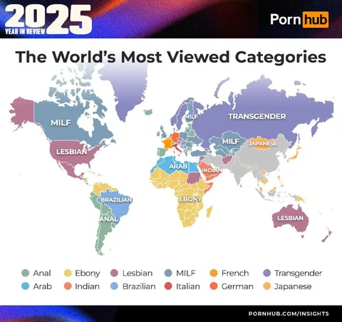 2025 Most Viewed Categories Map