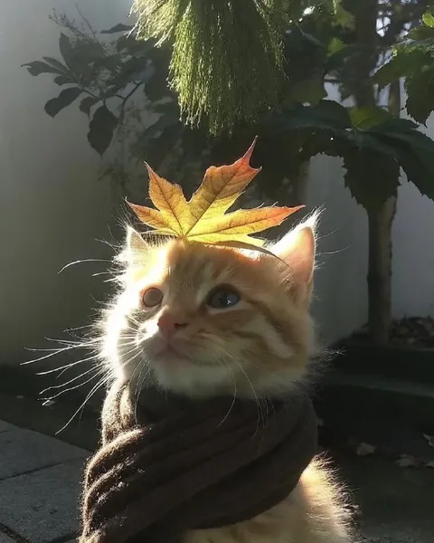 Осенний кот в шарфе