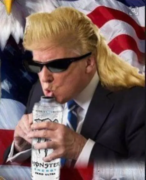 Trump Drinking Monster Energy