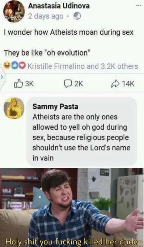 Atheists Yell Oh Evolution