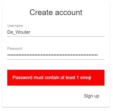 Password Must Contain an Emoji