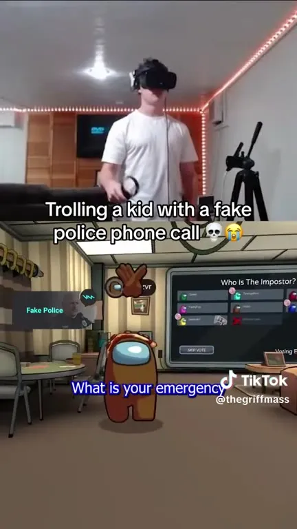 Fake Police Call in Among Us VR
