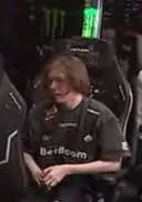 Sad gamer in racing chair
