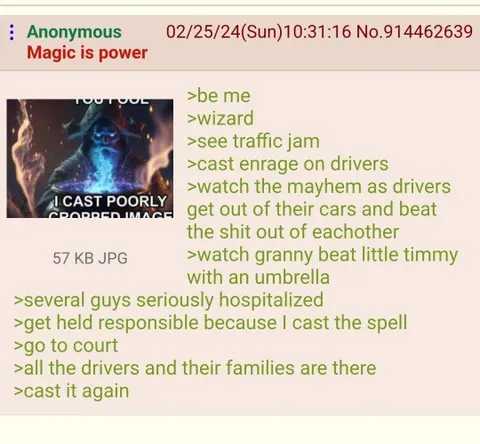 Wizard Causes Traffic Chaos