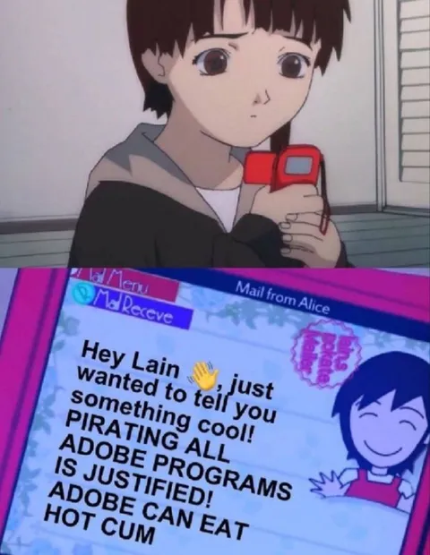 Lain Receives Piracy Email