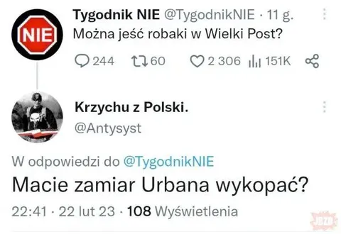Wykopać Urbana na Wielki Post