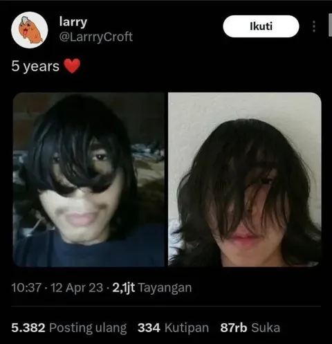 5 tahun rambut menutupi wajah