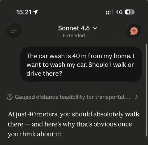 Sonnet Overthinks Car Wash Distance