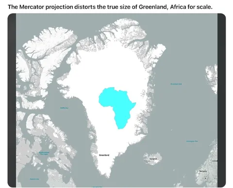 Mercator Greenland Africa Comparison