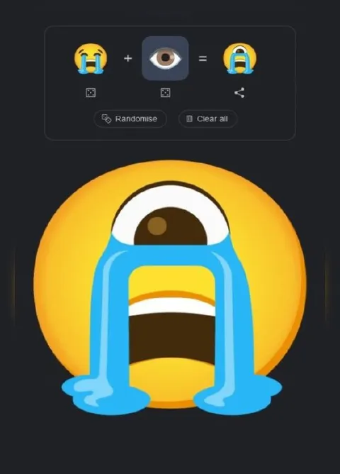 Плачущий эмодзи с глазом