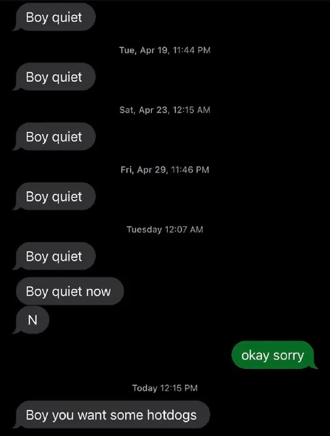 Boy Quiet Hotdogs