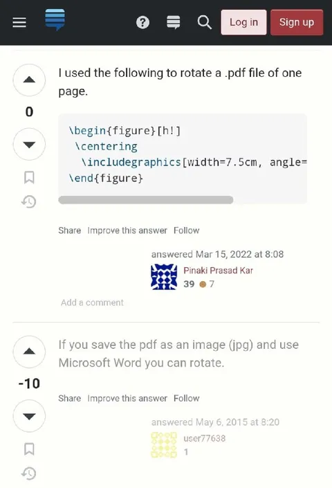 Rotating a PDF in LaTeX