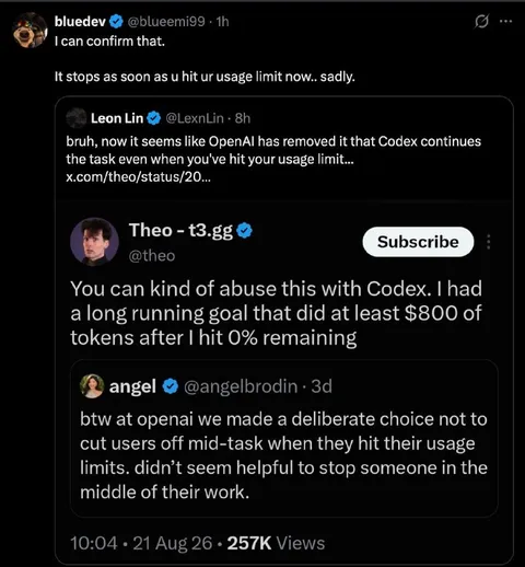 Codex Continues After Usage Limit