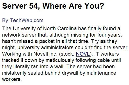 Server Found Behind the Wall