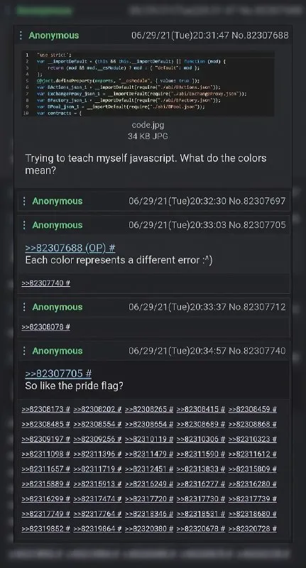 Javascript Colors Mean Pride Flag