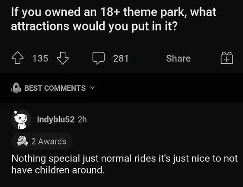 18+ Theme Park Without Children