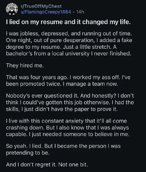 I Lied on My Resume