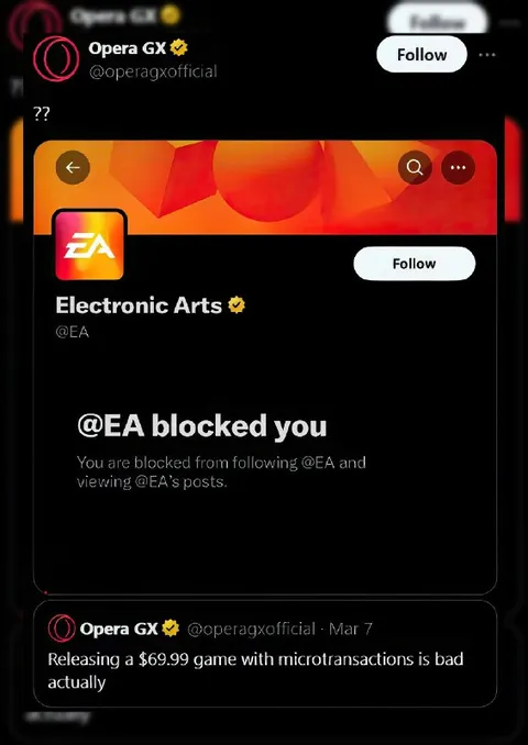 EA Blocks Opera GX