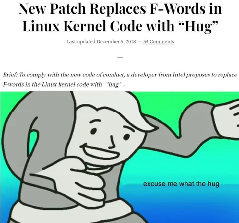 Linux Kernel Replaces F-Words with Hug