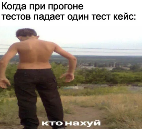 Когда падает один тест-кейс