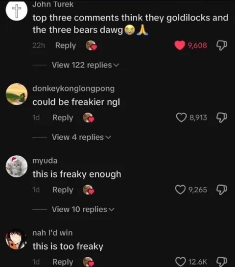 Goldilocks Comments Get Freaky