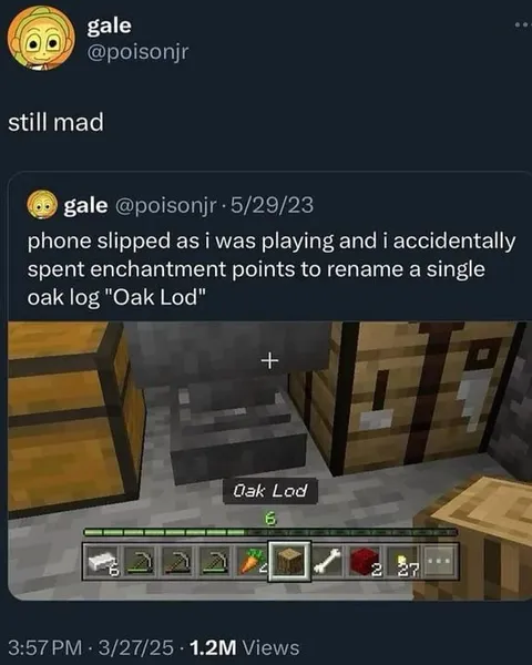 Accidentally Renamed the Oak Log