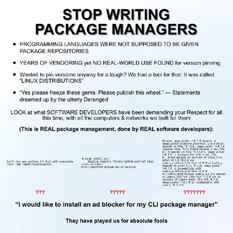 Stop Writing Package Managers