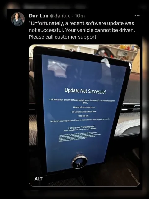 Car Software Update Failure