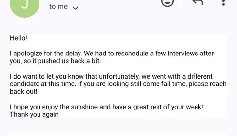 Delayed Interview Rejection Email