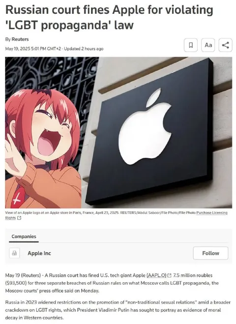 Apple Fined for LGBT Propaganda
