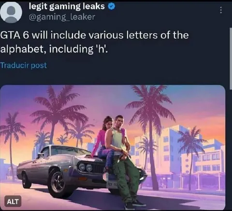 GTA 6 Includes the Letter H