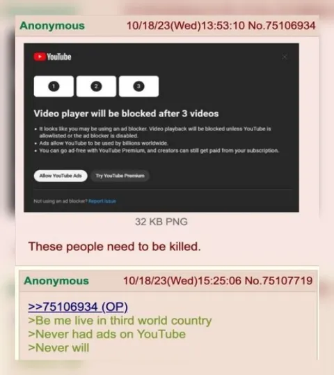 YouTube Ads in Third World Country