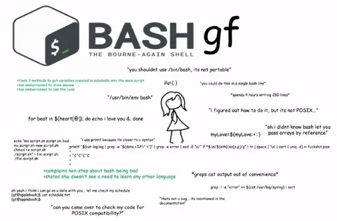 Bash Girlfriend Complains About POSIX