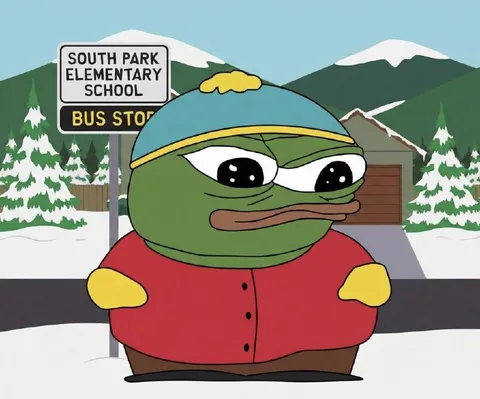 Pepe at the South Park Bus Stop