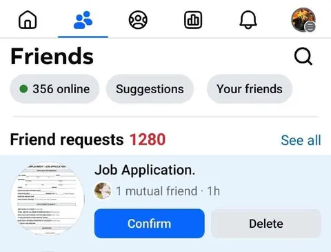 Job Application Friend Request
