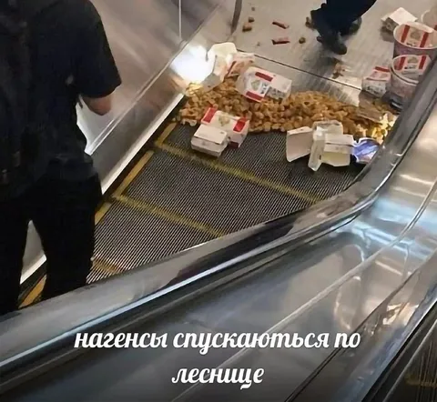 Наггенсы спускаются по лестнице