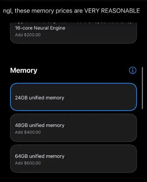 Very Reasonable Memory Prices