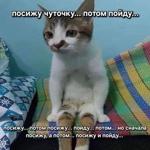 Посижу чуточку, потом пойду