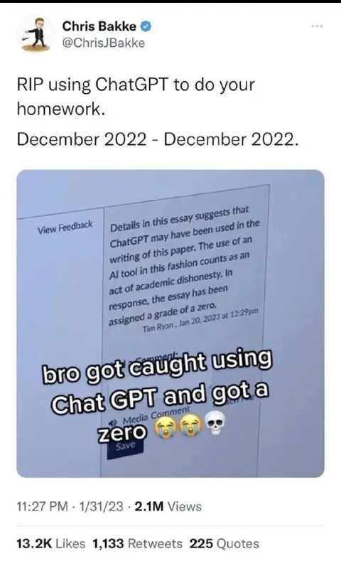 ChatGPT Homework Gets a Zero