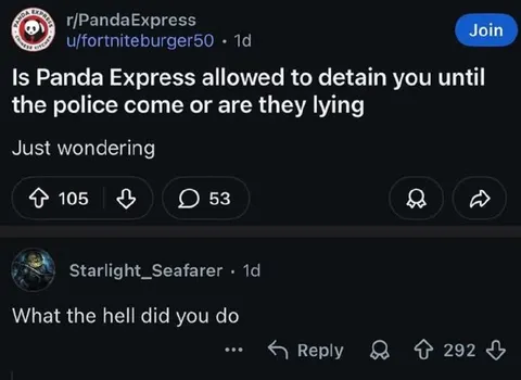 Panda Express Detention Question
