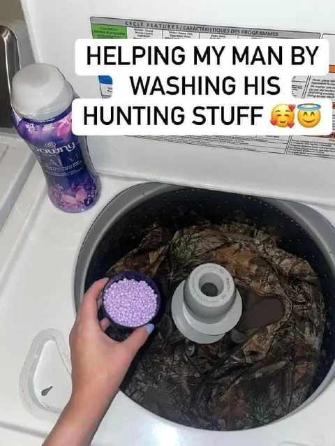 Washing His Hunting Stuff